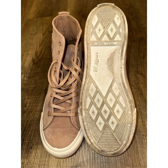 PF Flyers Women's 9.5 Center Hi Tan Leather Suede Sneaker - Picture 6 of 7